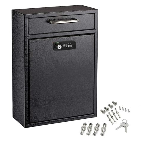 adir steel drop box|AdirOffice Wall Mount Black Metal Lockable Mailbox.